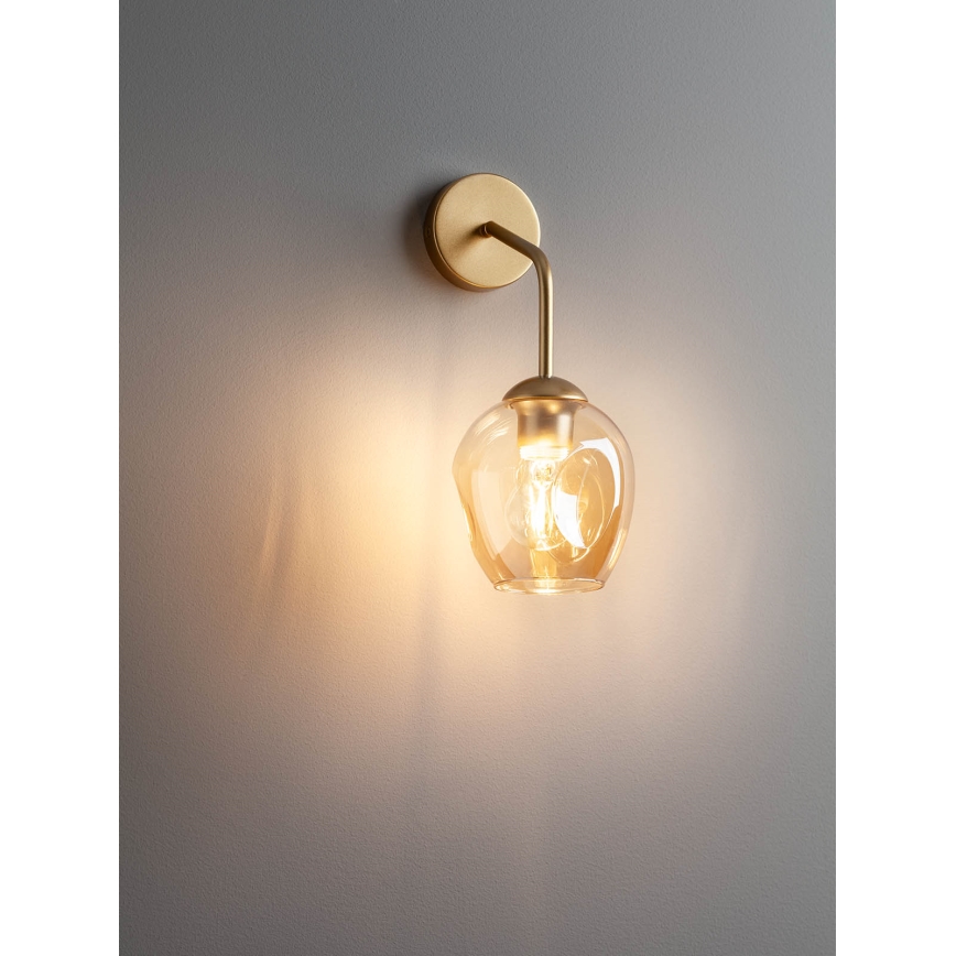 Redo 01-2617 - Wandlamp PIERCE 1xE27/42W/230V goud/gerookt