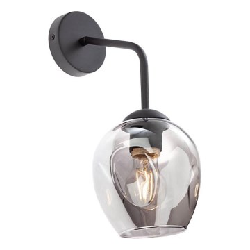 Redo 01-2618 - Wandlamp PIERCE 1xE27/42W/230V zwart/gerookt