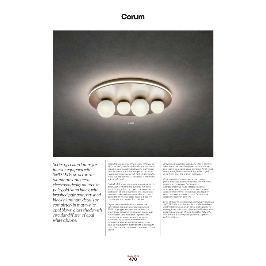 Redo 01-2657 - CORUM LED-plafondlamp LED/48W/230V 3000K CRI 90 wit