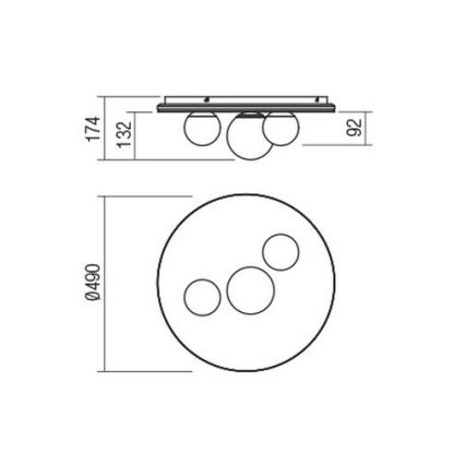 Redo 01-2657 - Plafonnier LED CORUM, 48 W, 230 V, 3000 K, IRC 90, blanc