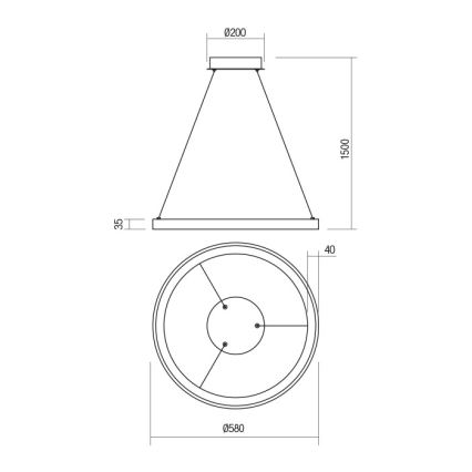 Redo 01-2672 - ICONIC dimbare LED-hanglamp aan kabel LED/50W/230V Ø 58 cm wit