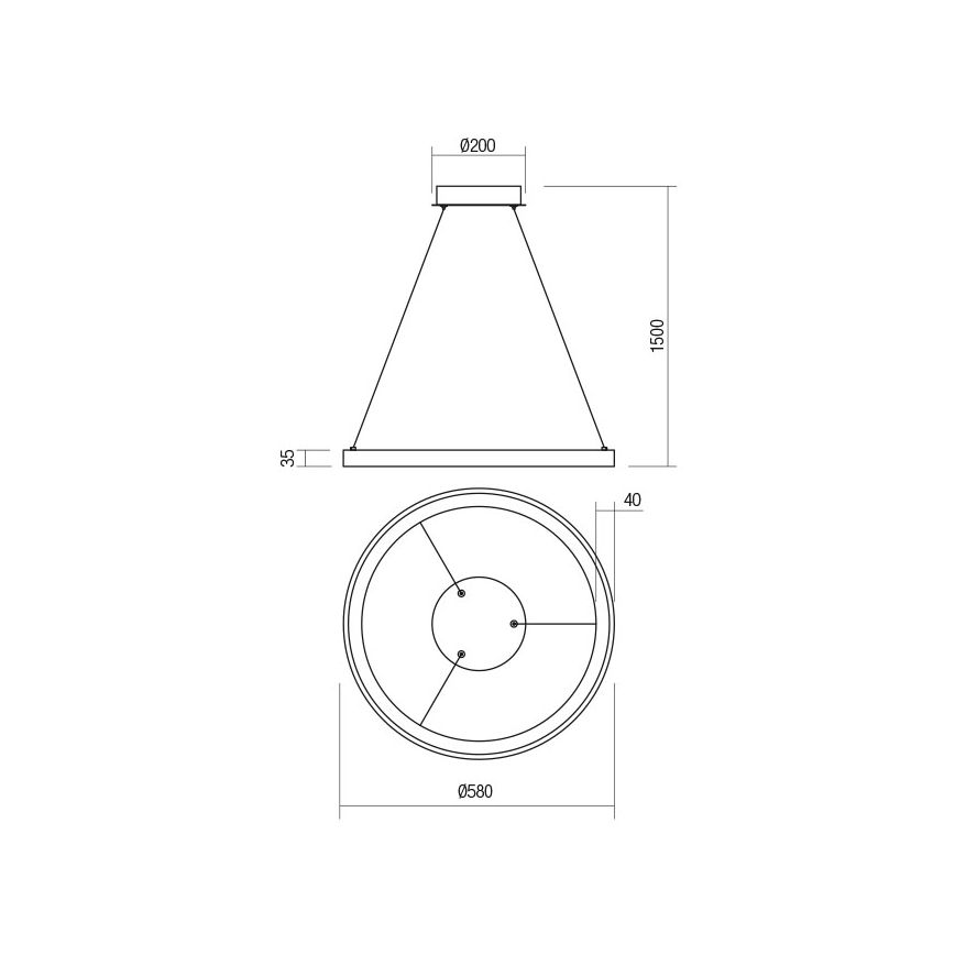 Redo 01-2672 - ICONIC dimbare LED-hanglamp aan kabel LED/50W/230V Ø 58 cm wit