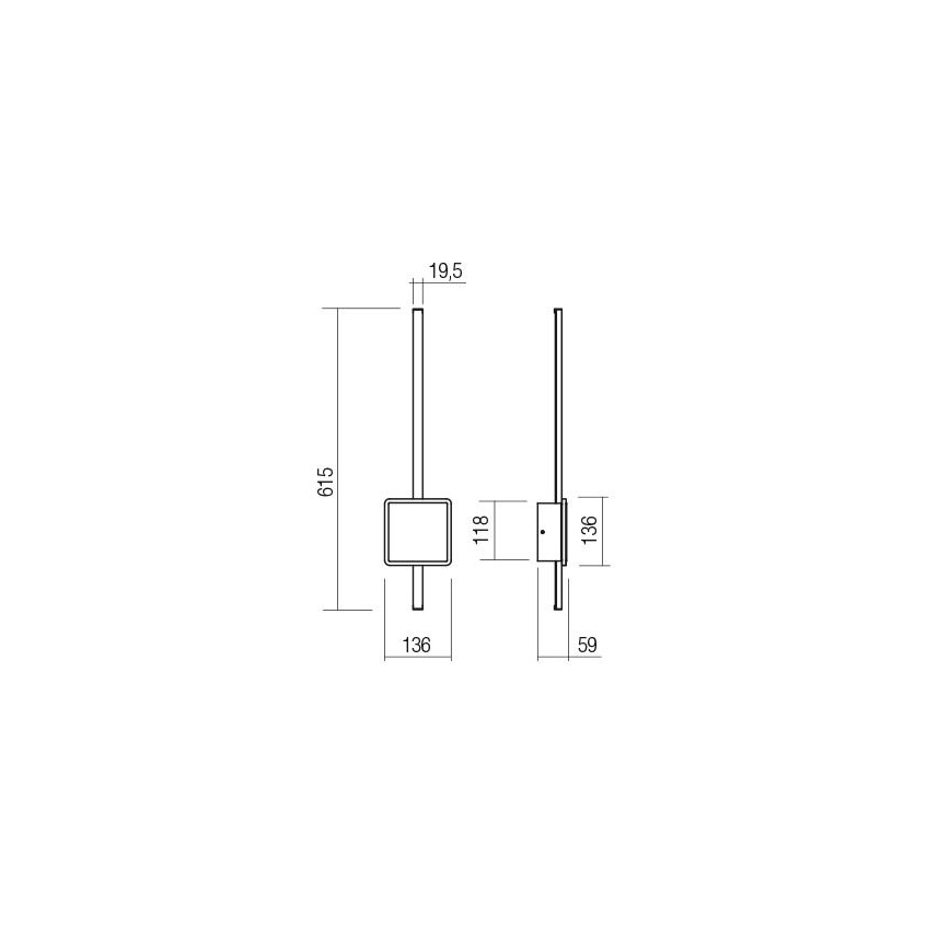 Redo 01-2696 - LED wandlamp DIAZ LED/20W/230V CRI 90 wit