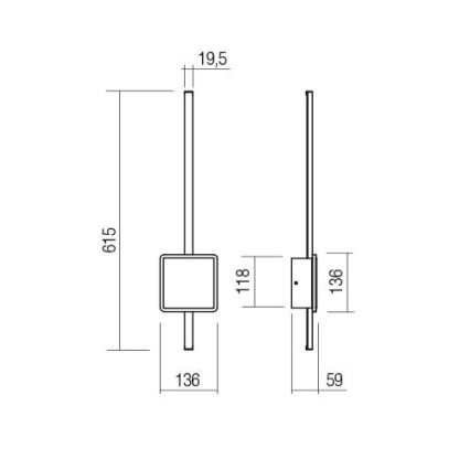 Redo 01-2697 - LED-wandlamp DIAZ LED/20W/230V CRI 90 goud