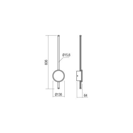 Redo 01-2699 - LED wand verlichting DIAZ LED/18W/230V CRI 90 wit