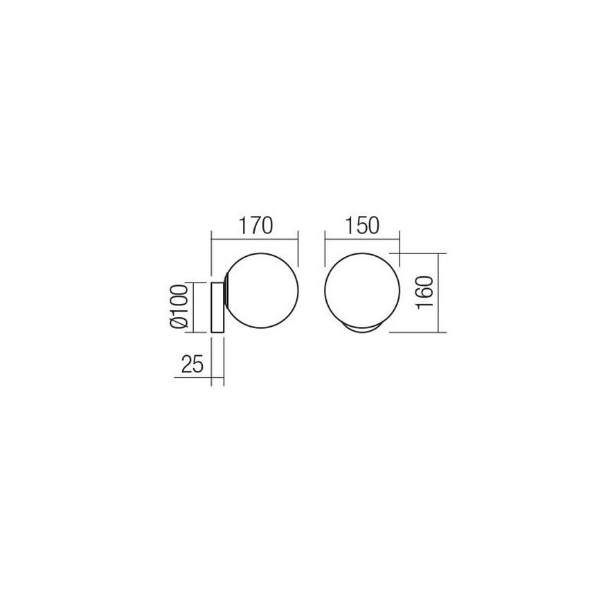 Redo 01-2714 - Wandlamp VOLLEY 1xE14/28W/230V zwart