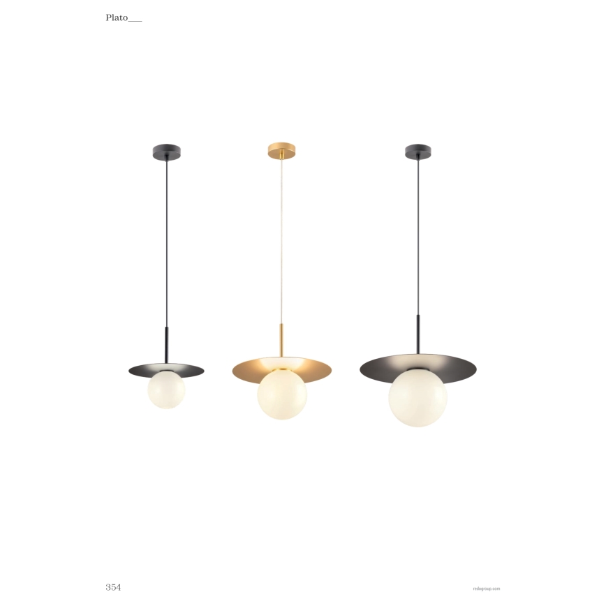 Redo 01-2727 - Hanglamp aan een koord PLATO 1xG9/10W/230V diameter 20 cm goud