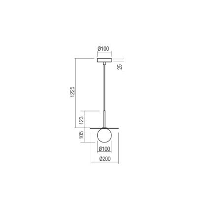Redo 01-2727 - Hanglamp aan een koord PLATO 1xG9/10W/230V diameter 20 cm goud