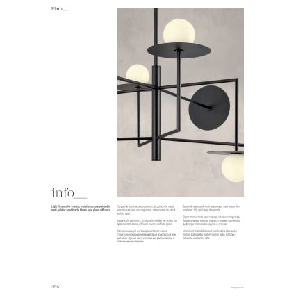 Redo 01-2733 - Hanglamp met vaste pendel PLATO 6xG9/10W/230V goud