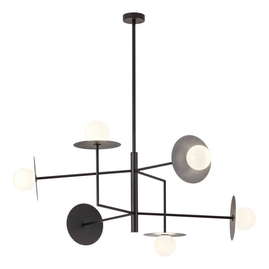Redo 01-2734 - Hanglamp met vaste pendel PLATO 6xG9/10W/230V zwart