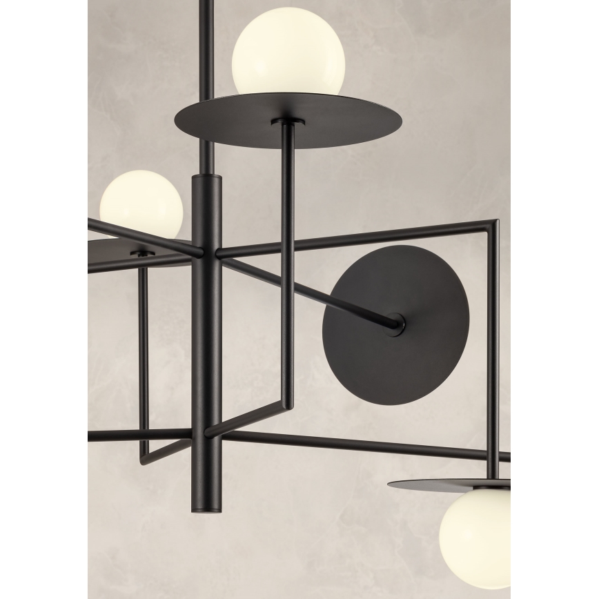 Redo 01-2734 - Hanglamp met vaste pendel PLATO 6xG9/10W/230V zwart