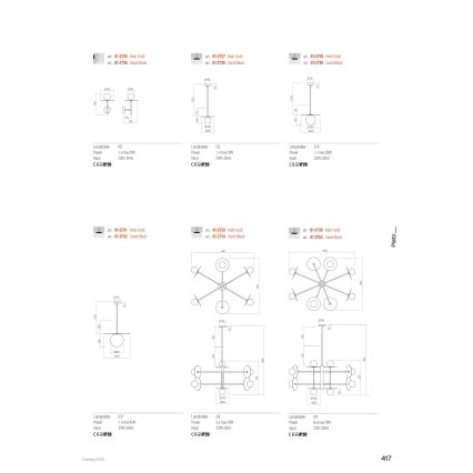 Redo 01-2735 - Kroonluchter met stang PLATO 8xG9/10W/230V goudkleurig