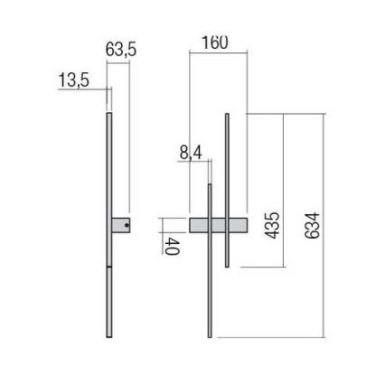 Redo 01-2744 - Applique murale LED TANGENT LED/13W/230V 3000K 63,4 cm IRC 90 blanche