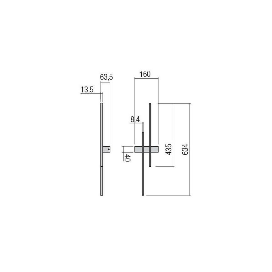 Redo 01-2744 - Applique murale TANGENT LED/13W/230V CRI 90 blanche