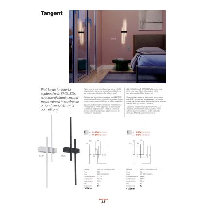 Redo 01-2744 - LED-wandlamp TANGENT LED/13W/230V CRI 90 wit