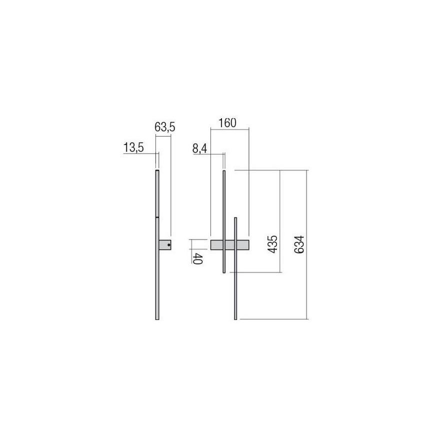 Redo 01-2746 - Applique murale TANGENT LED/13W/230V 3000K 63,4 cm IRC 90 blanche