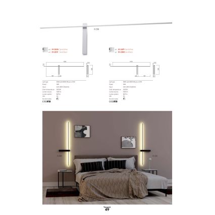 Redo 01-2746 - Wandlamp TANGENT LED/13W/230V CRI 90 wit