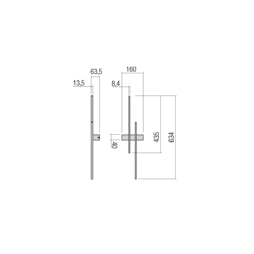 Redo 01-2747 - LED wandlamp TANGENT LED/13W/230V CRI 90 zwart