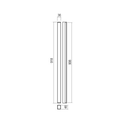 Redo 01-2764 - LED-wandarmatuur PLOT LED/31W/230V 90 cm wit