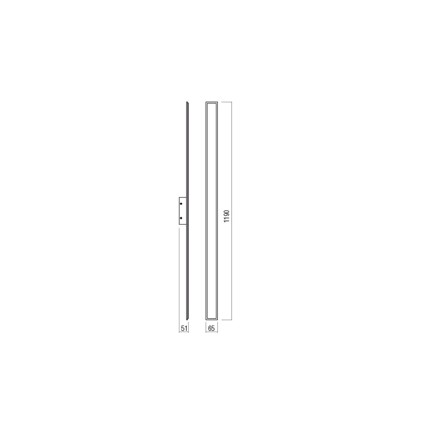 Redo 01-2771 - LED wand verlichting WAPI LED/30W/230V 119 cm zwart