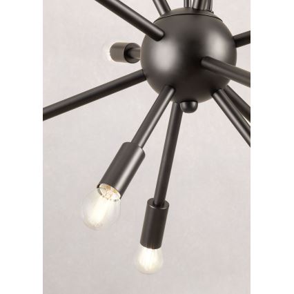 Redo 01-2934 - STELLAR kroonluchter aan kabel 12xE14/25W/230V, zwart