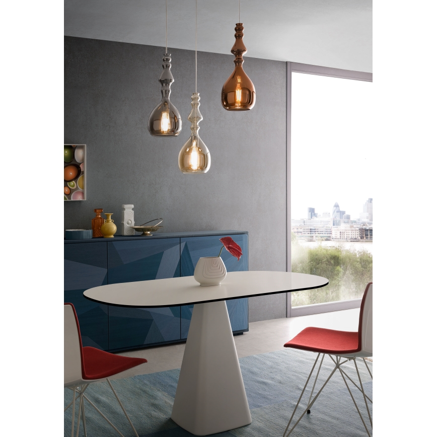 Redo 01-2937 - Hanglamp aan snoer AMBIX 1xE27/42W/230V Ø 18 cm goud