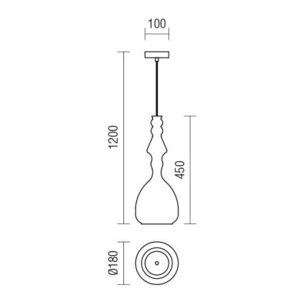 Redo 01-2939 - Hanglamp met snoer AMBIX 1xE27/42W/230V Ø 18 cm bruin
