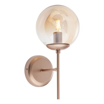 Redo 01-2942 - Wandlamp MUNDI 1xE14/28W/230V koper/rookglas