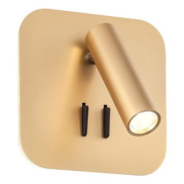 Redo 01-2977 - LED-wandlamp QUDA LED/6W/230V + LED/3W 3000K CRI 90 goudkleurig