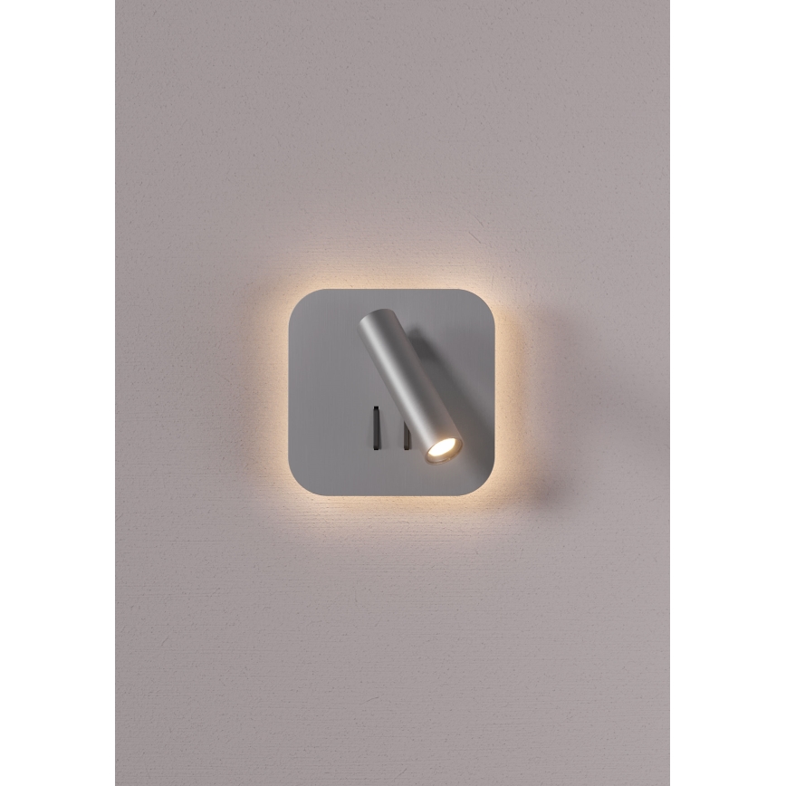 Redo 01-2978 - LED Wandlamp QUDA LED/6W/230V + LED/3W 3000K CRI 90 mat chroom