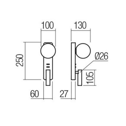 Redo 01-2992 - Applique murale LED OASIS LED/3W/230V + 1xG9/10W USB IRC 90 bronze