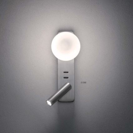 Redo 01-2993 - Applique murale OASIS LED/3W/230V + 1x G9/10W, USB, IRC 90, chrome brillant