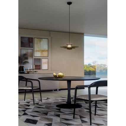 Redo 01-3001 - LED hanglamp met kabel FARGO LED/16,5W/230V CRI 90 Ø 50 cm zwart/goud