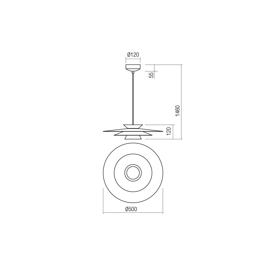 Redo 01-3001 - LED hanglamp met kabel FARGO LED/16,5W/230V CRI 90 Ø 50 cm zwart/goud