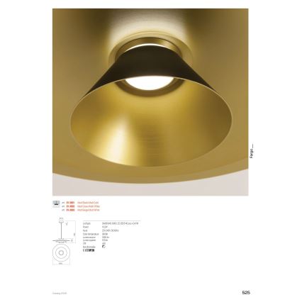 Redo 01-3003 - LED-hanglamp aan kabel FARGO LED/16,5W/230V CRI 90 Ø 50 cm beige/wit