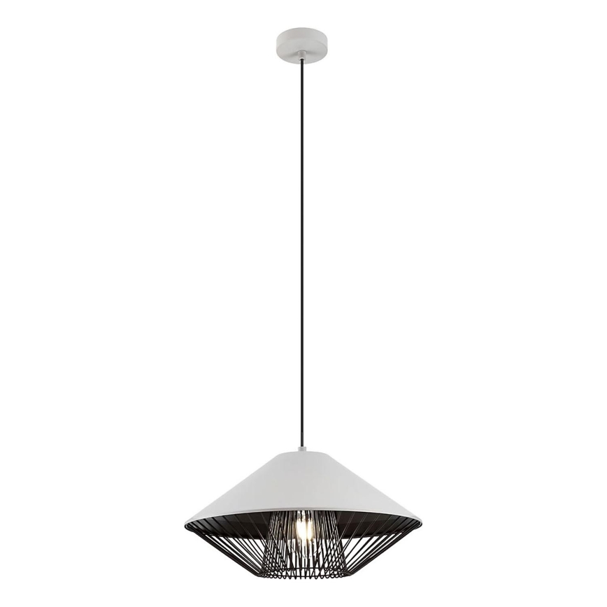 Redo 01-3004 - Pendellamp aan kabel GRILL 1xE27/42W/230V Ø 39,6 cm zwart/wit