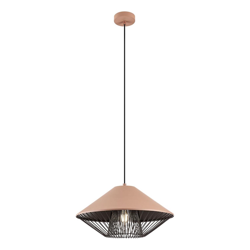 Redo 01-3005 - Hanglamp met kabel GRILL 1xE27/42W/230V Ø 39,6 cm zwart/bruin
