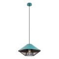 Redo 01-3006 - Hanglamp aan kabel GRILL 1xE27/42W/230V Ø 39,6 cm zwart/turkoois