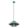 Redo 01-3006 - Hanglamp aan kabel GRILL 1xE27/42W/230V Ø 39,6 cm zwart/turkoois