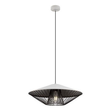 Redo 01-3008 - Hanglamp aan kabel GRILL 1xE27/42W/230V Ø 49,5 cm zwart/wit