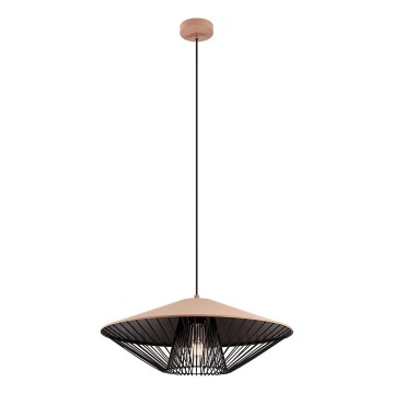 Redo 01-3009 - Hanglamp met kabel GRILL 1xE27/42W/230V Ø 49,5 cm zwart/bruin