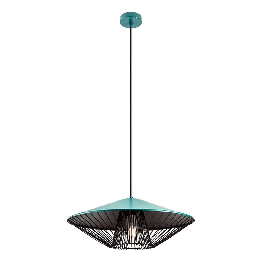 Redo 01-3010 - Hanglamp aan kabel GRILL 1xE27/42W/230V Ø 49,5 cm zwart/turkoois