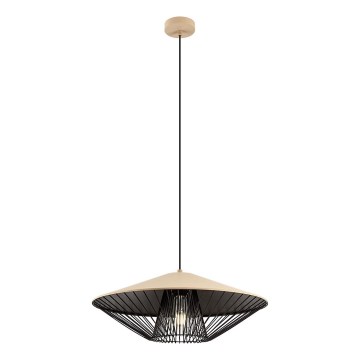 Redo 01-3011 - Hanglamp aan kabel GRILL 1xE27/42W/230V Ø 49,5 cm zwart/beige