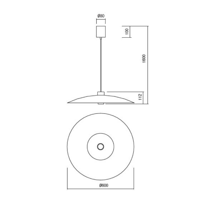 Redo 01-3018 - Suspension LED sur câble LARS LED/14W/230V + LED/10W Ø 60 cm IRC 90 blanche