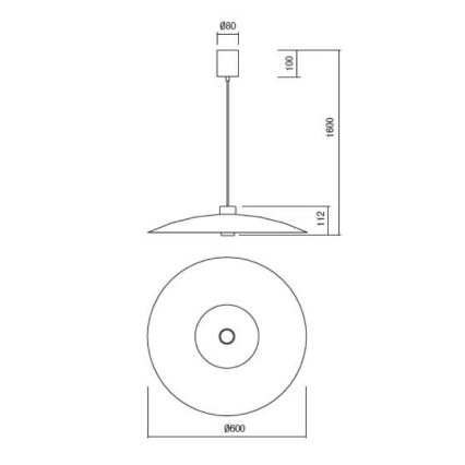 Redo 01-3019 - LED-kroonluchter aan kabel LARS LED/14W/230V + LED/10W pr. 60 cm CRI 90 groen