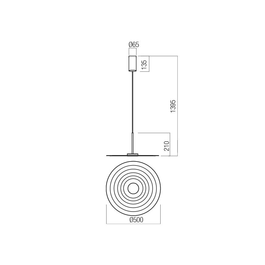 Redo 01-3044 - Suspension LED sur câble LAKE LED/13W/230V CRI 90 Ø 50 cm blanche