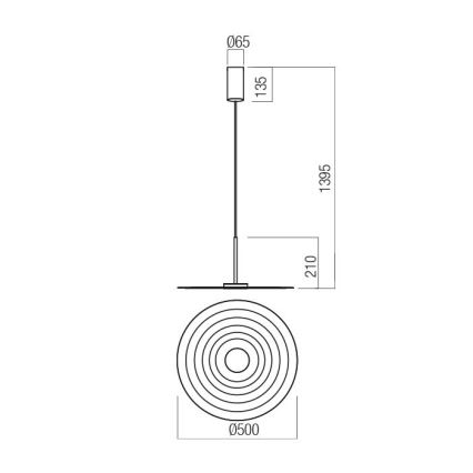 Redo 01-3046 - LED-hanglamp met kabel LAKE LED/13W/230V CRI 90 Ø 50 cm groen