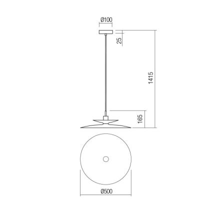 Redo 01-3050 - Pendellamp aan kabel GUNNAR 1xE27/42W/230V Ø 50 cm groen