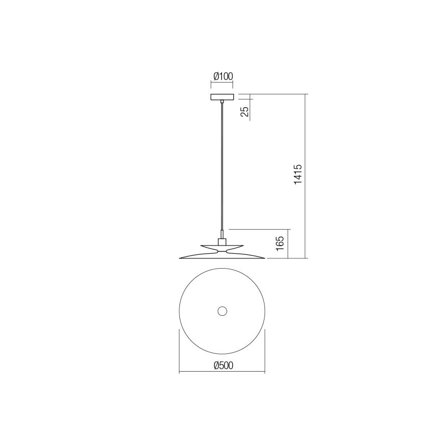 Redo 01-3051 - Suspension sur câble GUNNAR 1xE27/42W/230V Ø 50 cm noire