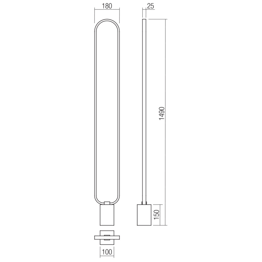 Redo 01-3061 - Lampadaire à intensité variable ADO LED/24W/230V blanc